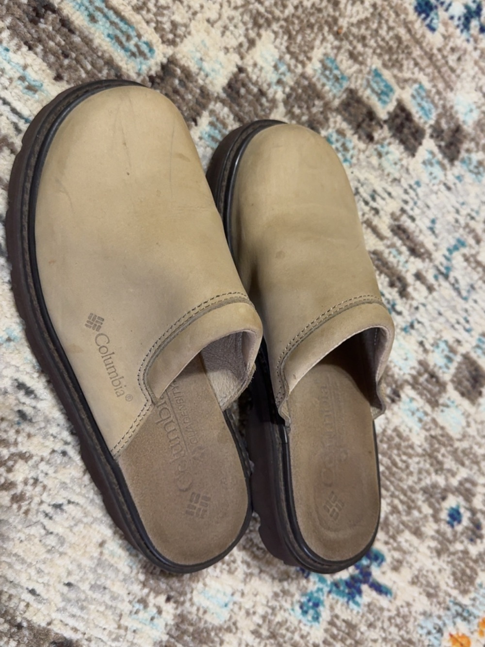 Columbia Slip-On Leather Clog — Tan